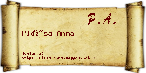 Plésa Anna névjegykártya
