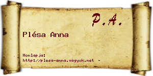 Plésa Anna névjegykártya